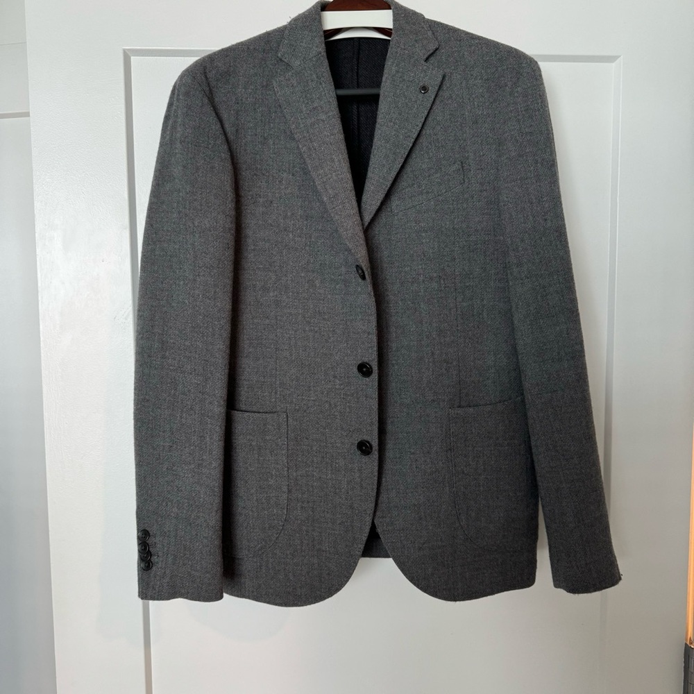 Mango men Men's Gray Blazer 100% wool